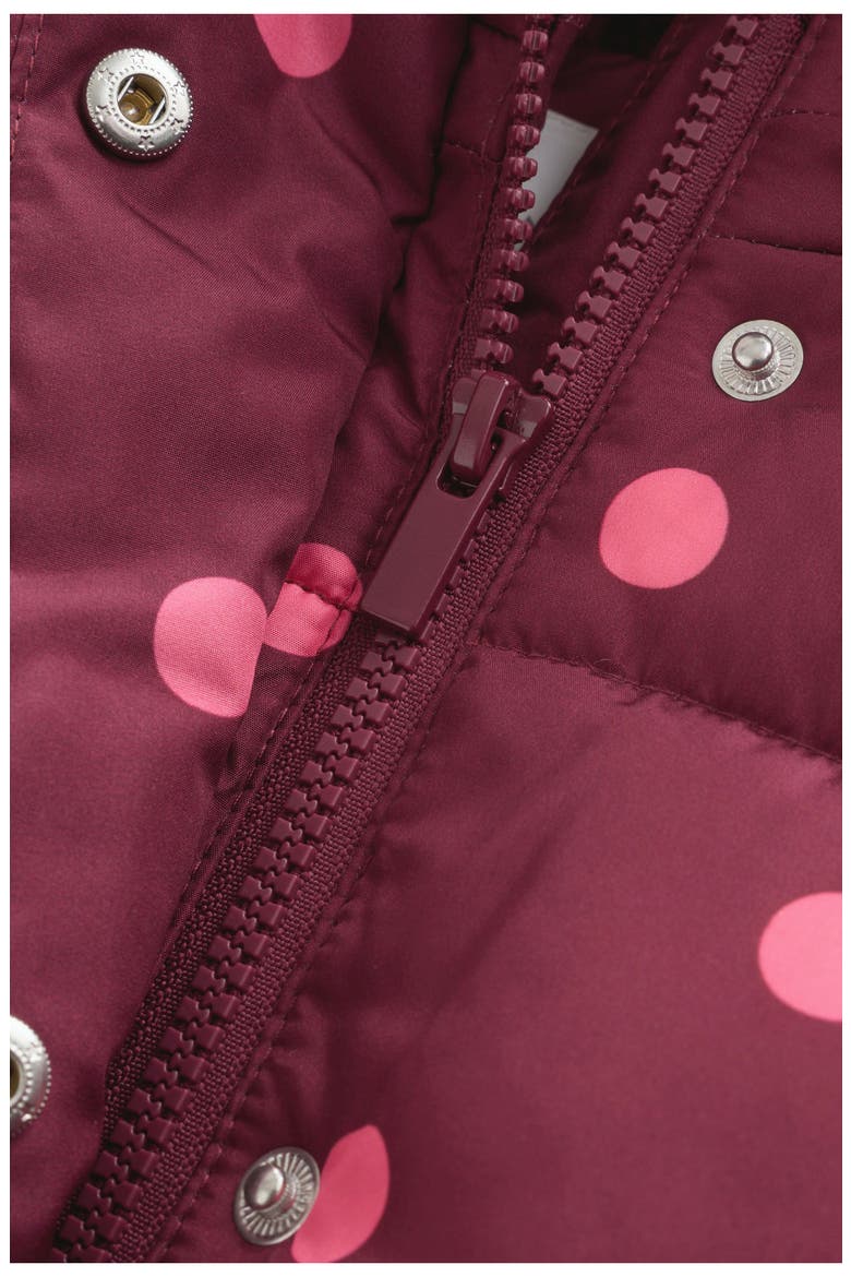 Kids' Polka Dot Hooded Puffer Jacket, Alternate, color, RED