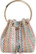 Jimmy Choo Bon Bon Woven Straw Bucket Bag