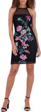 Siena Floral Embroidered Mesh Minidress