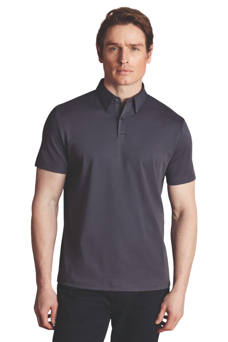 Plain Short Sleeve Jersey Polo, Main, color, Dark Mauve