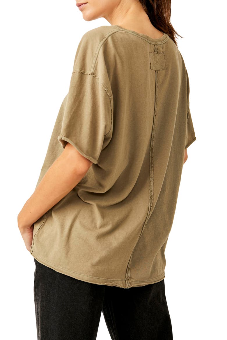 Nina Crewneck Cotton T-Shirt, Alternate, color, OLIVE STONE