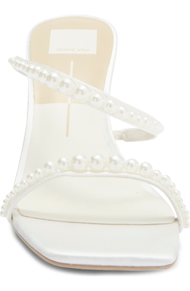 Dolce Vita Tynice Faux Pearl Sandal, Alternate, color, White Satin