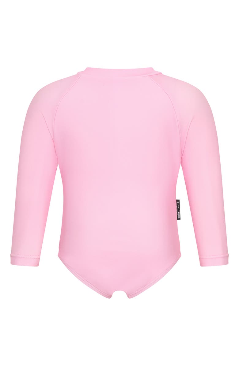 TINY TRIBE Core Diving Long Sleeve One-Piece Swimsuit, Alternate, color, Pink