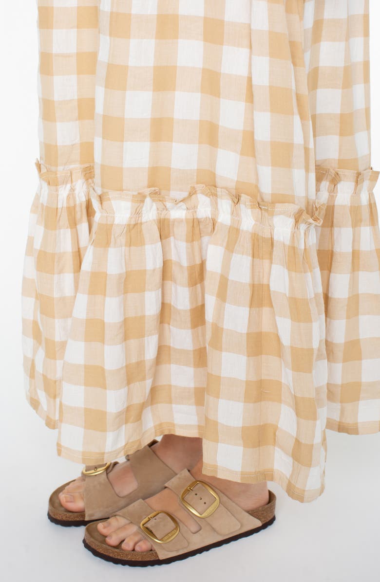 Roxy Sunchaser Check Sleeveless Maxi Dress, Alternate, color, Beige Pucker Up Y/ D Plaid