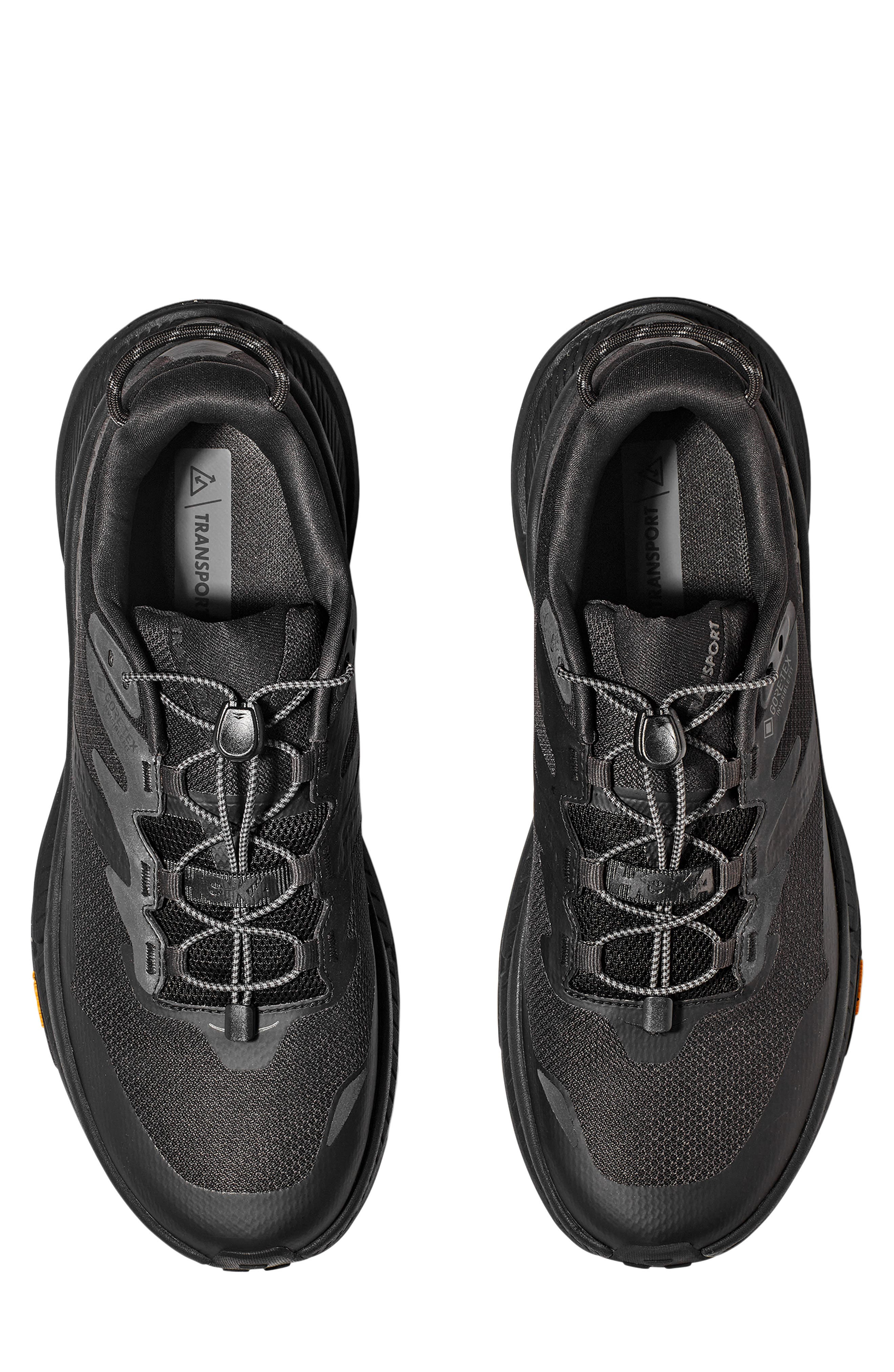 HOKA Transport Gore-Tex<sup>®</sup> Waterproof Shoe - Wide Width Available, Alternate, color, Black / Black