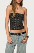 EDIKTED Blanco Studded Tube Top