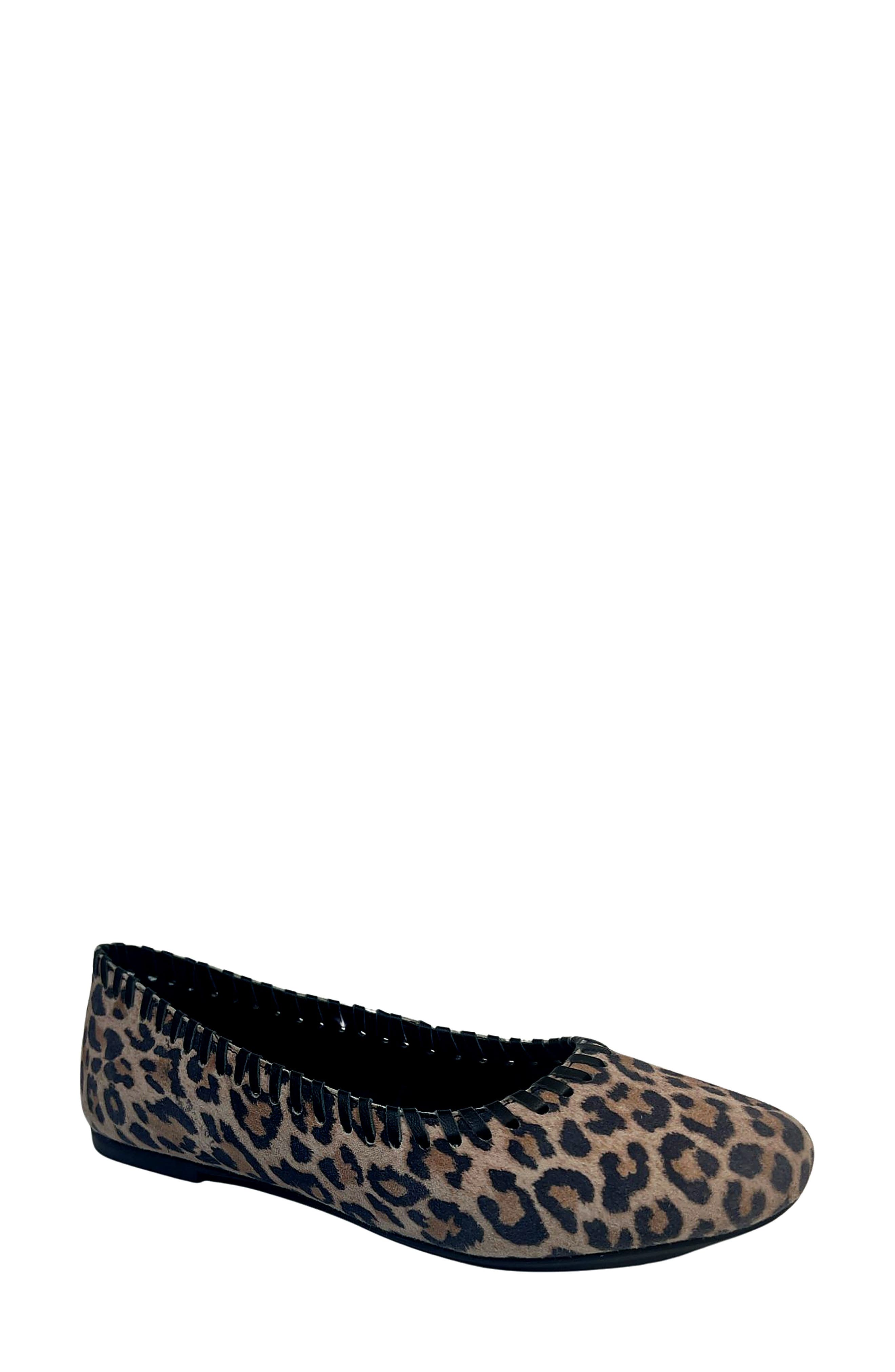 Jelavu Ella Whipstitch Ballet Flat, Main, color, Leopard