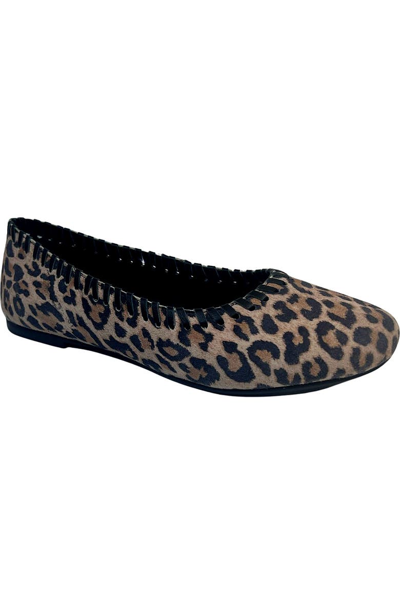 Jelavu Ella Whipstitch Ballet Flat, Main, color, Leopard