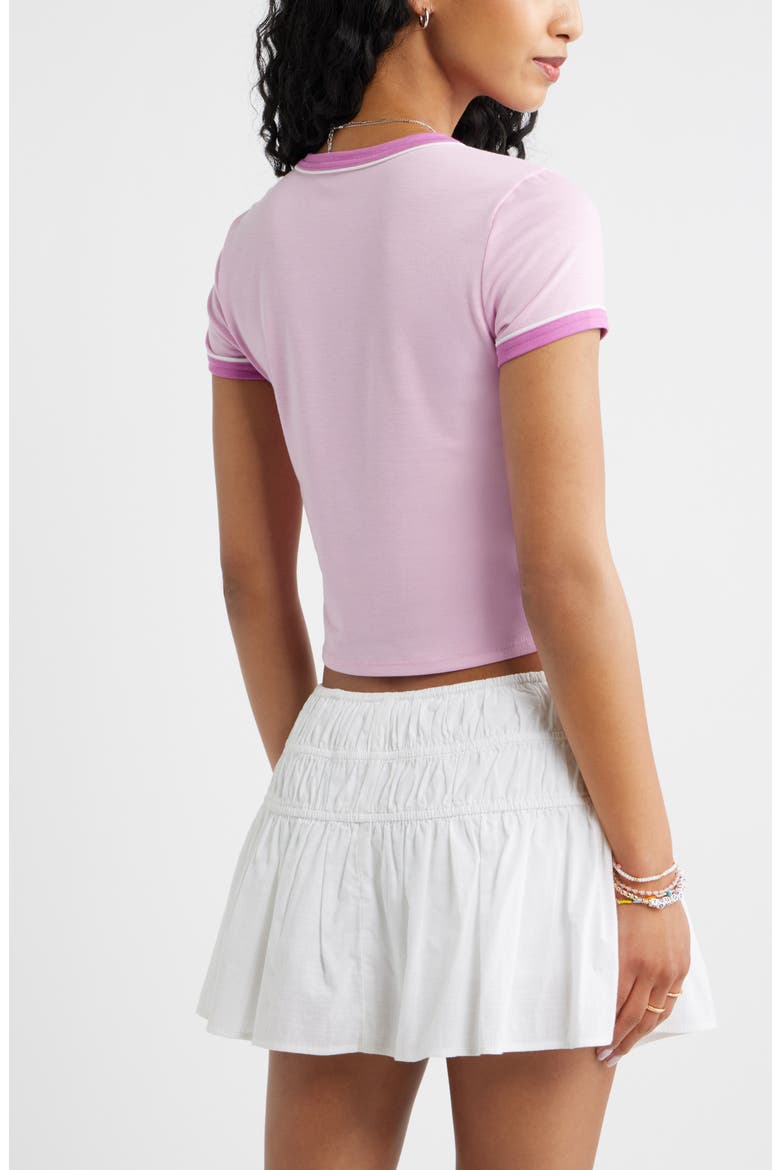 Ringer Crop Graphic Baby Tee, Alternate, color, PINK VACAY VIBES ONLY