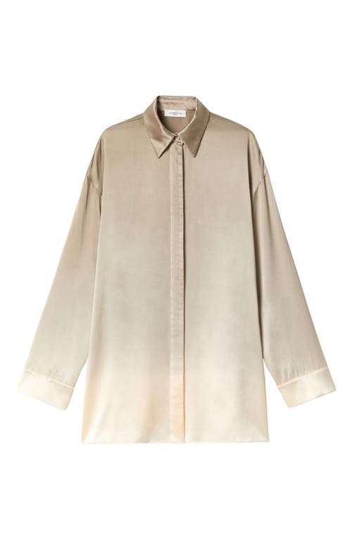 Lafayette 148 Silk Ombre Oversized Shirt In Hickory Multi