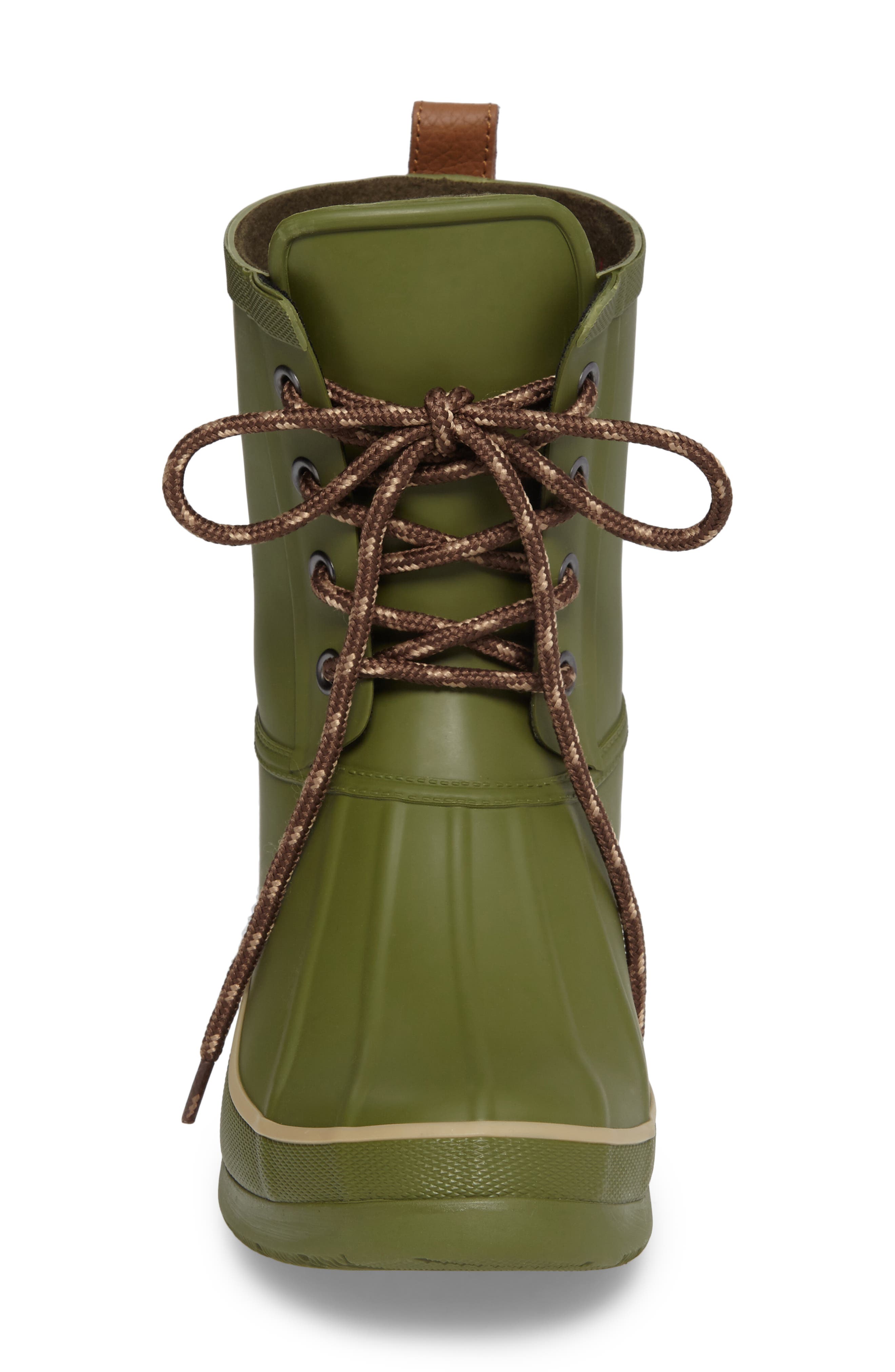 Classic Lace-Up Duck Boot, Alternate, color, OLIVE