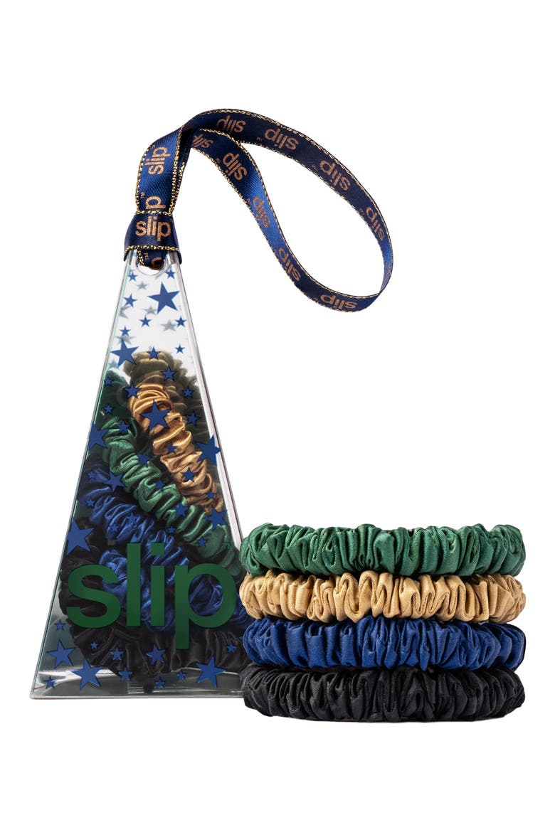 4-Pack Pure Silk Skinny Scrunchies Ornament (Limited Edition), Alternate, color, PAIGE