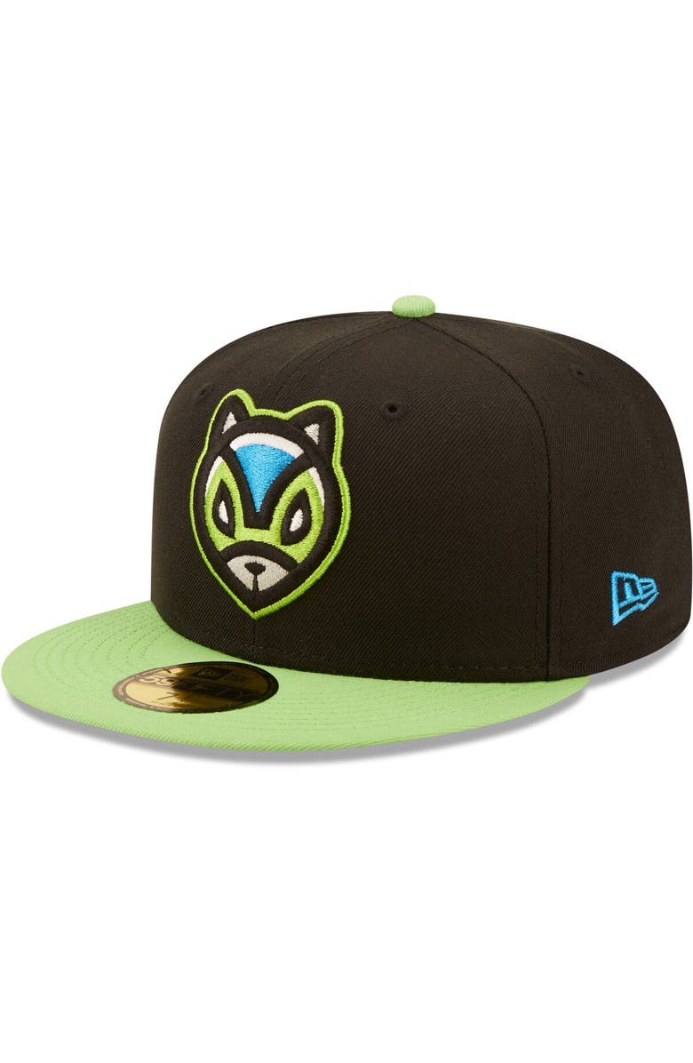New Era Men's New Era Black/Green Ardillas Voladoras de Richmond Copa De La Diversion 59FIFTY Fitted Hat, Main, color, 