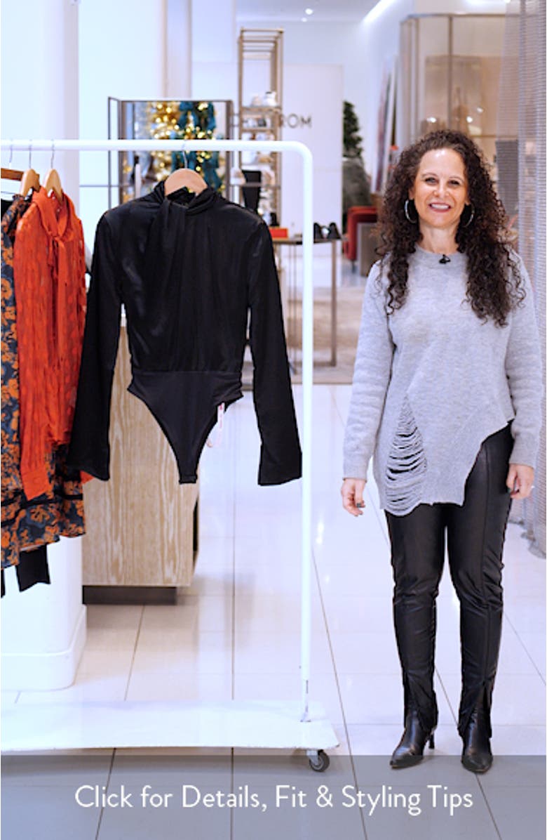 Neneh Long Sleeve Satin Bodysuit, sales video thumbnail