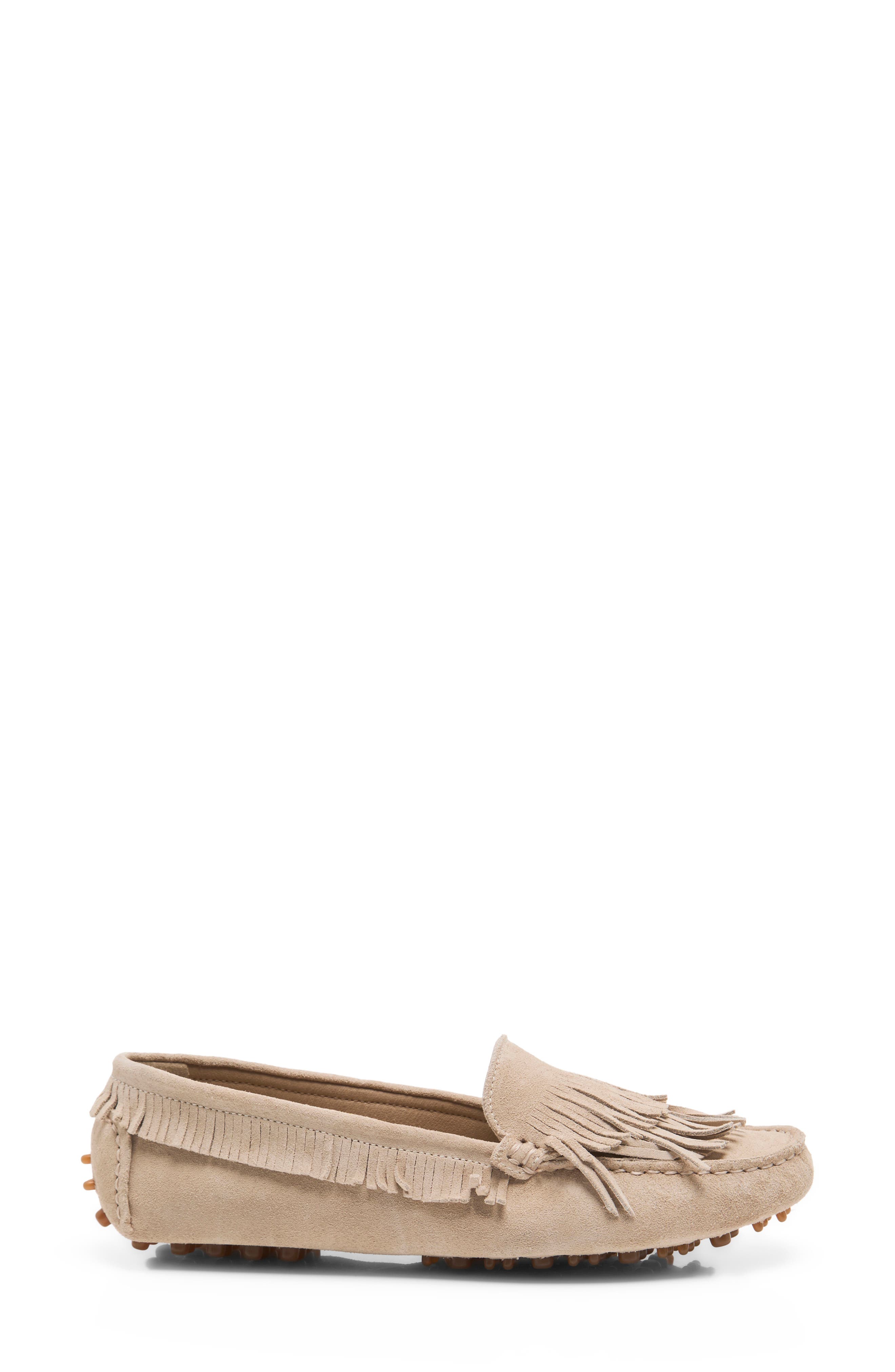 Freddie Fringe Loafer, Alternate, color, STONE SUEDE
