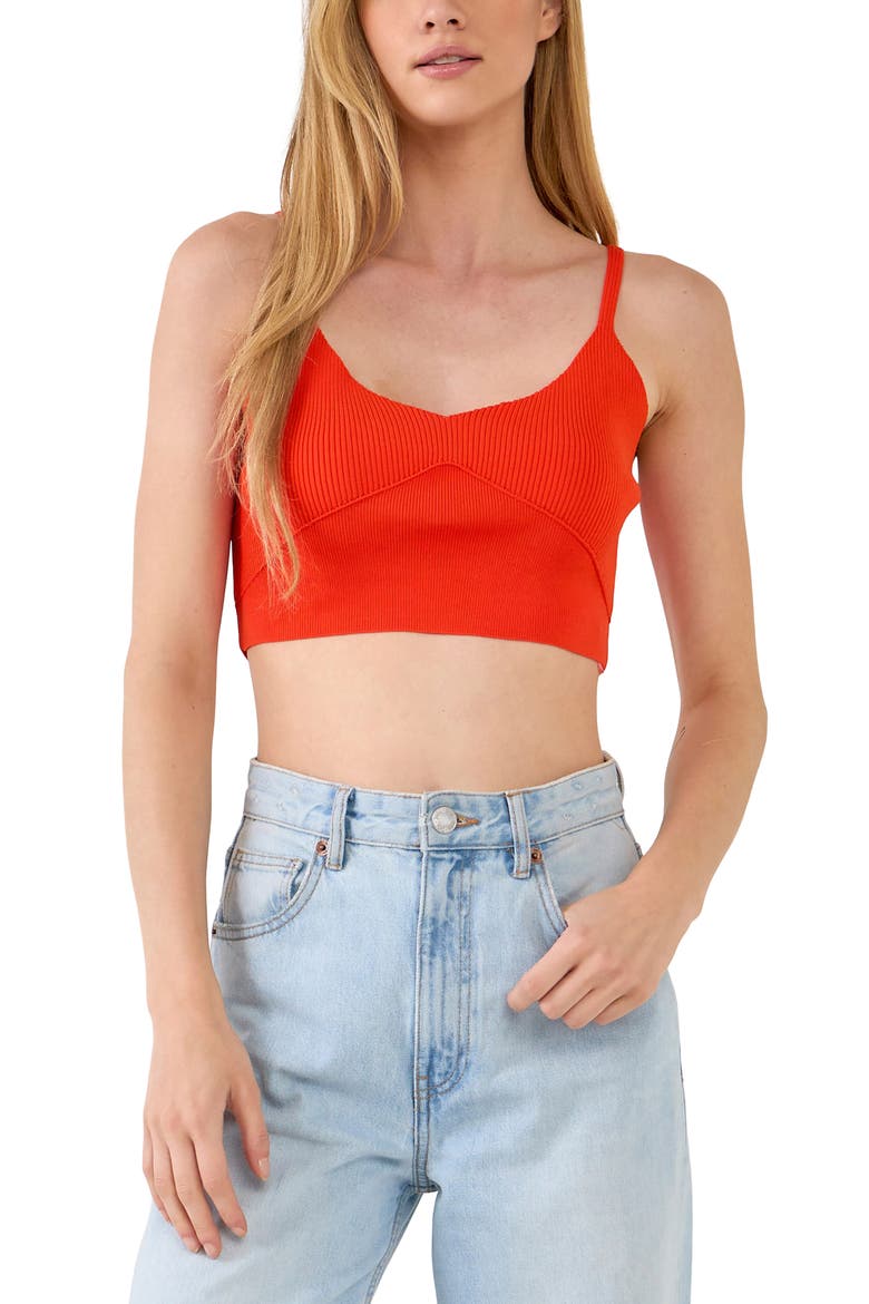 Knit Bralette Top, Alternate, color, ORANGE