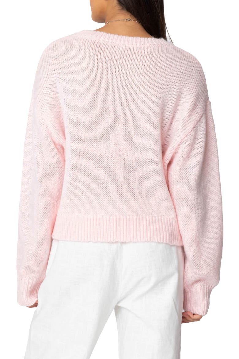 Oversize Crewneck Sweater, Alternate, color, LIGHT-PINK