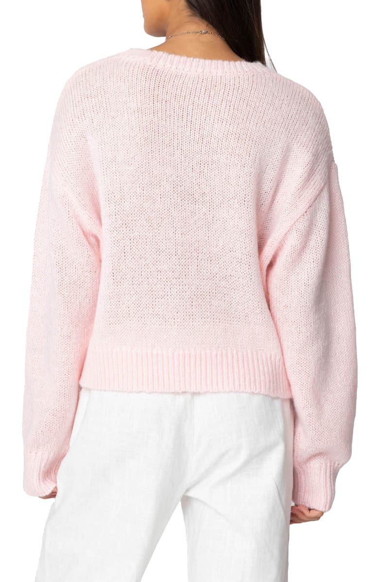 EDIKTED Oversize Crewneck Sweater, Alternate, color, Light-Pink