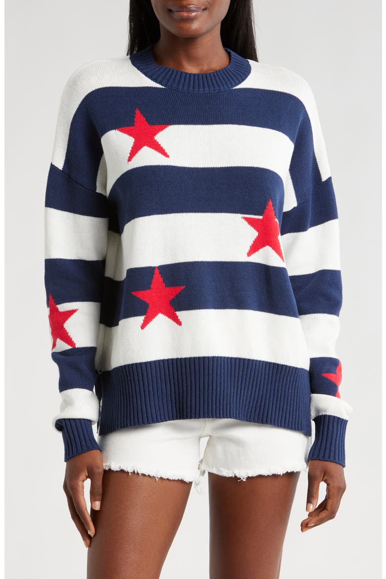 Callie Cotton Blend Sweater, Main, color, LIBERTY STARS
