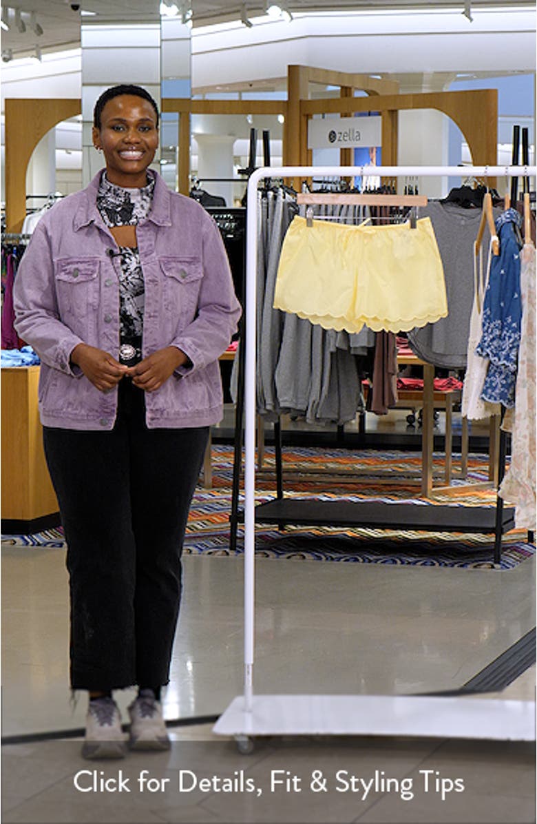 Sunshine Scalloped Low Rise Cover-Up Shorts, sales video thumbnail