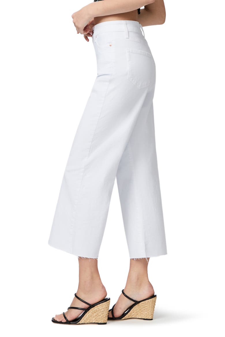 Anessa High Waist Raw Hem Ankle Wide Leg Jeans, Alternate, color, CRSP WHT