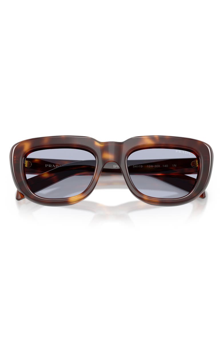 Prada 53mm Rectangular Sunglasses, Alternate, color, Classic Tortoise / Blue