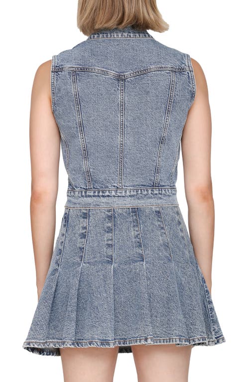 Avec Les Filles Crop Denim Vest In Blue