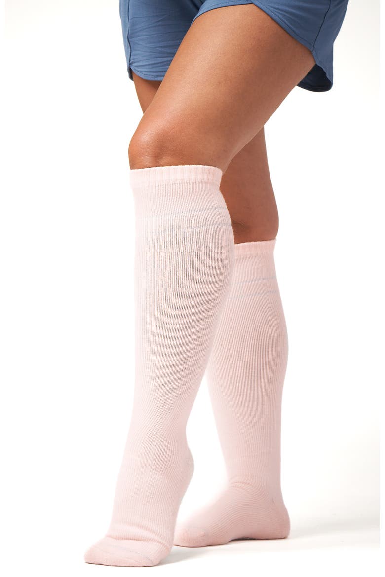 Premium Maternity Compression Socks, Alternate, color, Pink & Grey Heather