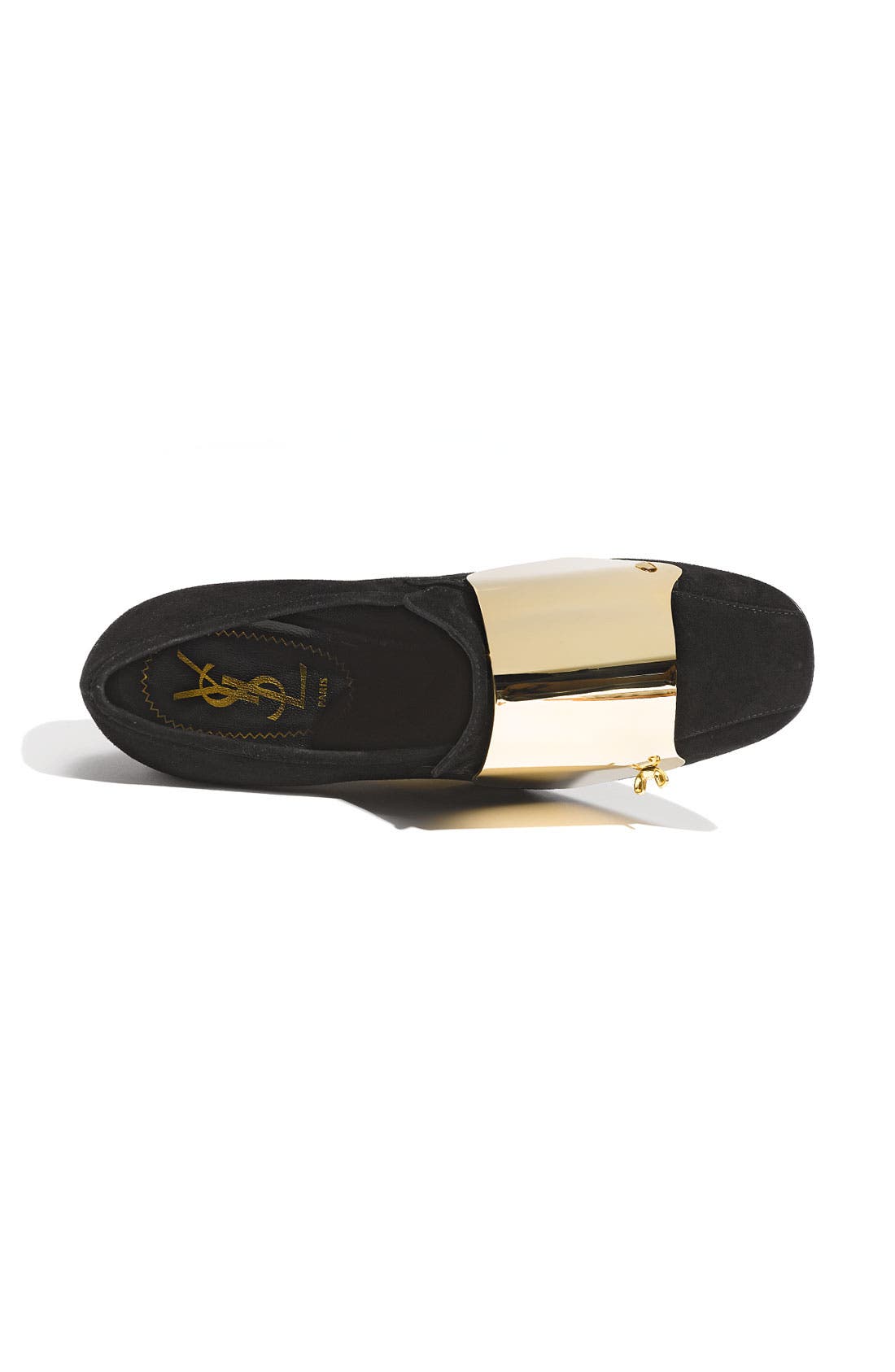 'Shield' Loafer Pump, Alternate, color, BLACK SUEDE