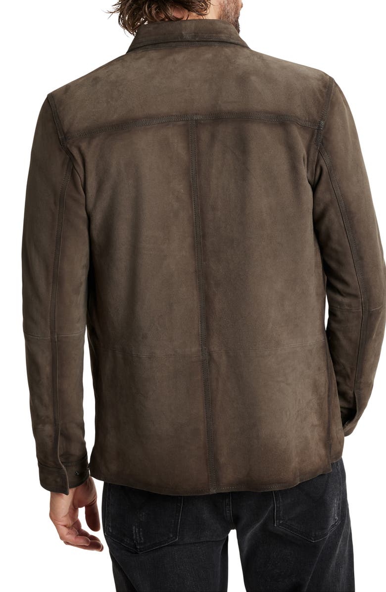 John Varvatos Izzy Suede Shirt Jacket, Alternate, color, Earth Brown