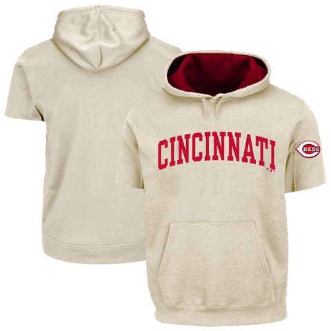 Men's Profile Cream Cincinnati Reds Big & Tall Contrast Short Sleeve Hoodie