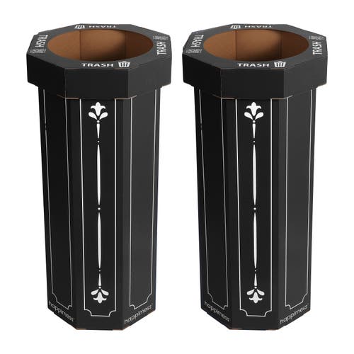 Happimess Fleur 25-gallon Classic Disposable Corrugated Cardboard Event Trash Can And Recycling Bin