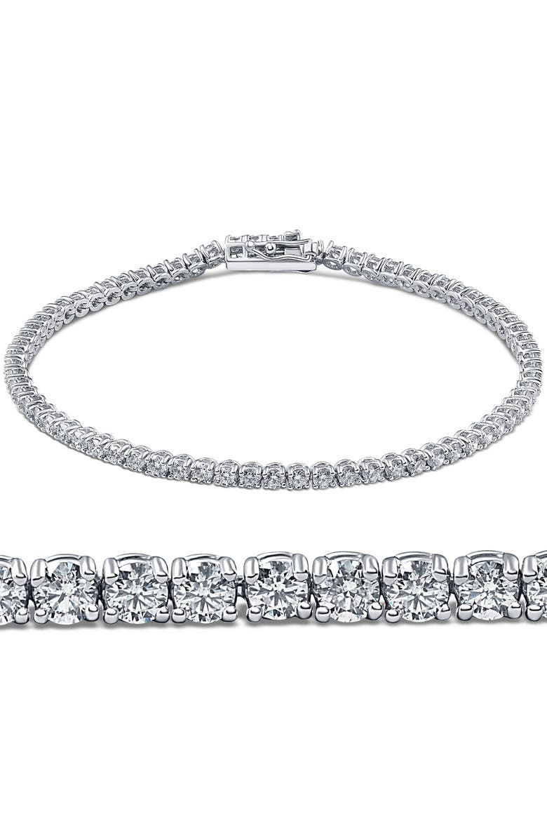 3 Carat Round Cut Lab Grown Diamond Tennis Bracelet In 14k Gold 7", Main, color, 14k White Gold