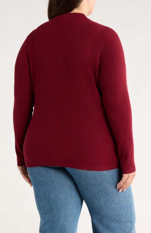 Jones New York Plus Size Sutton Long-sleeve Mock-neck Top In Red