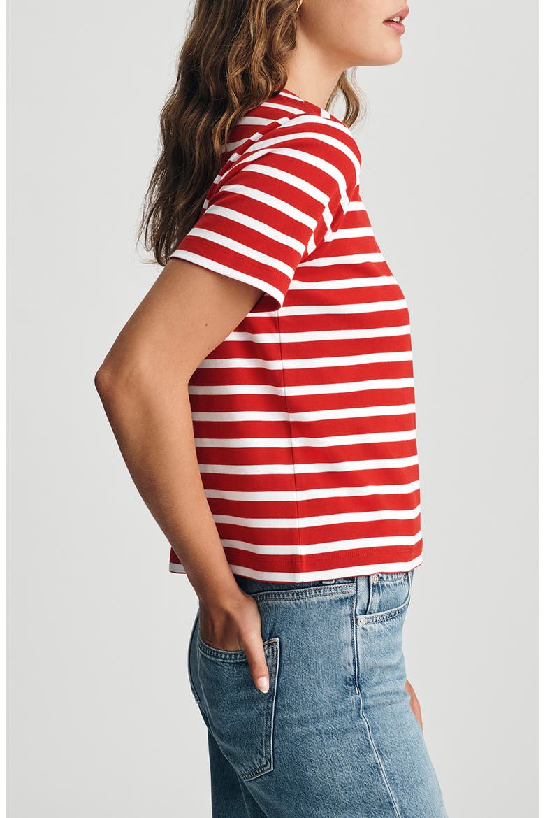 Audrey Stripe Cotton Interlock T-Shirt, Alternate, color, RED STRIPED
