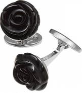 Jan Leslie Rose Carved Sterling Cufflinks