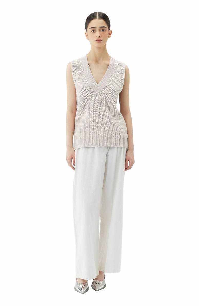 GOBI Mongolian Cashmere Cotton Cashmere Vest, Alternate, color, Lavender Blue