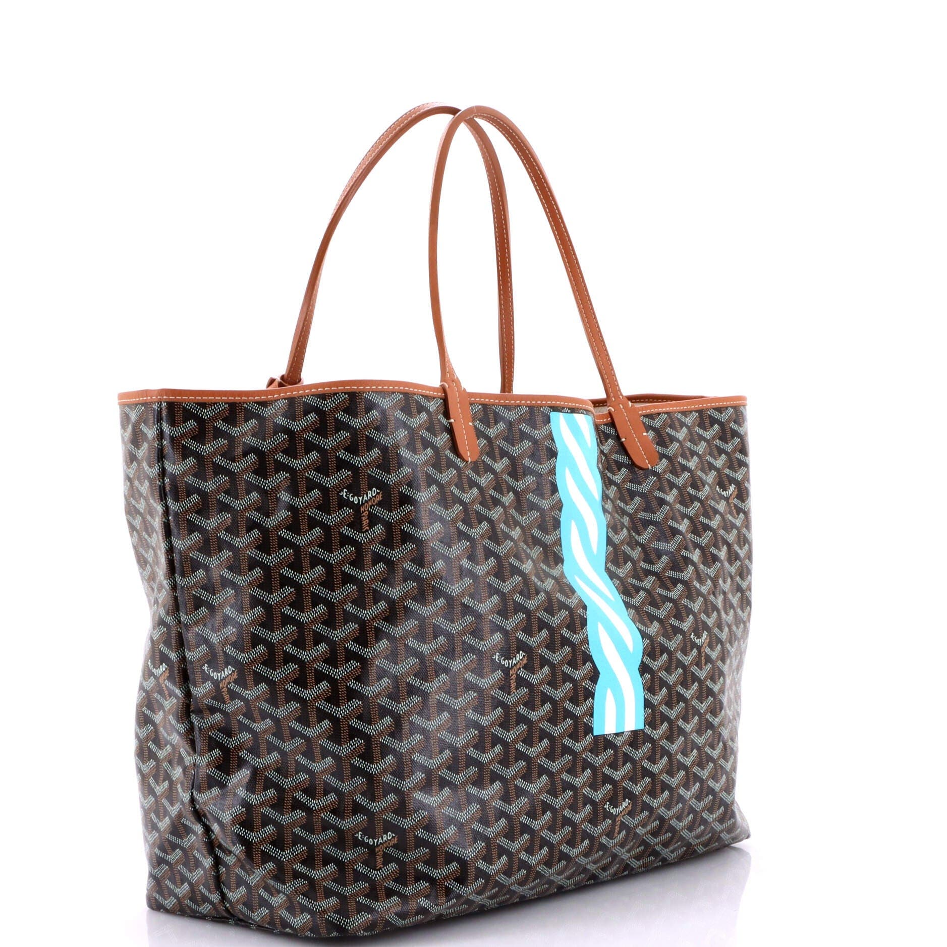 Pre-Owned Goyard Saint Louis Tote Printed Coated Canvas GM, Alternate, color, Brown