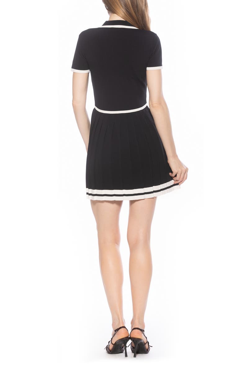 Alexia Admor Jasmine Pleated Dress, Alternate, color, Black/ White