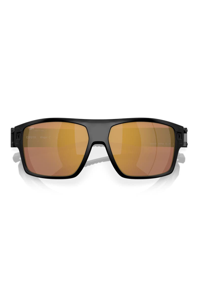 62mm Square Sunglasses, Alternate, color, MATTE BLACK/ GOLD MIRROR