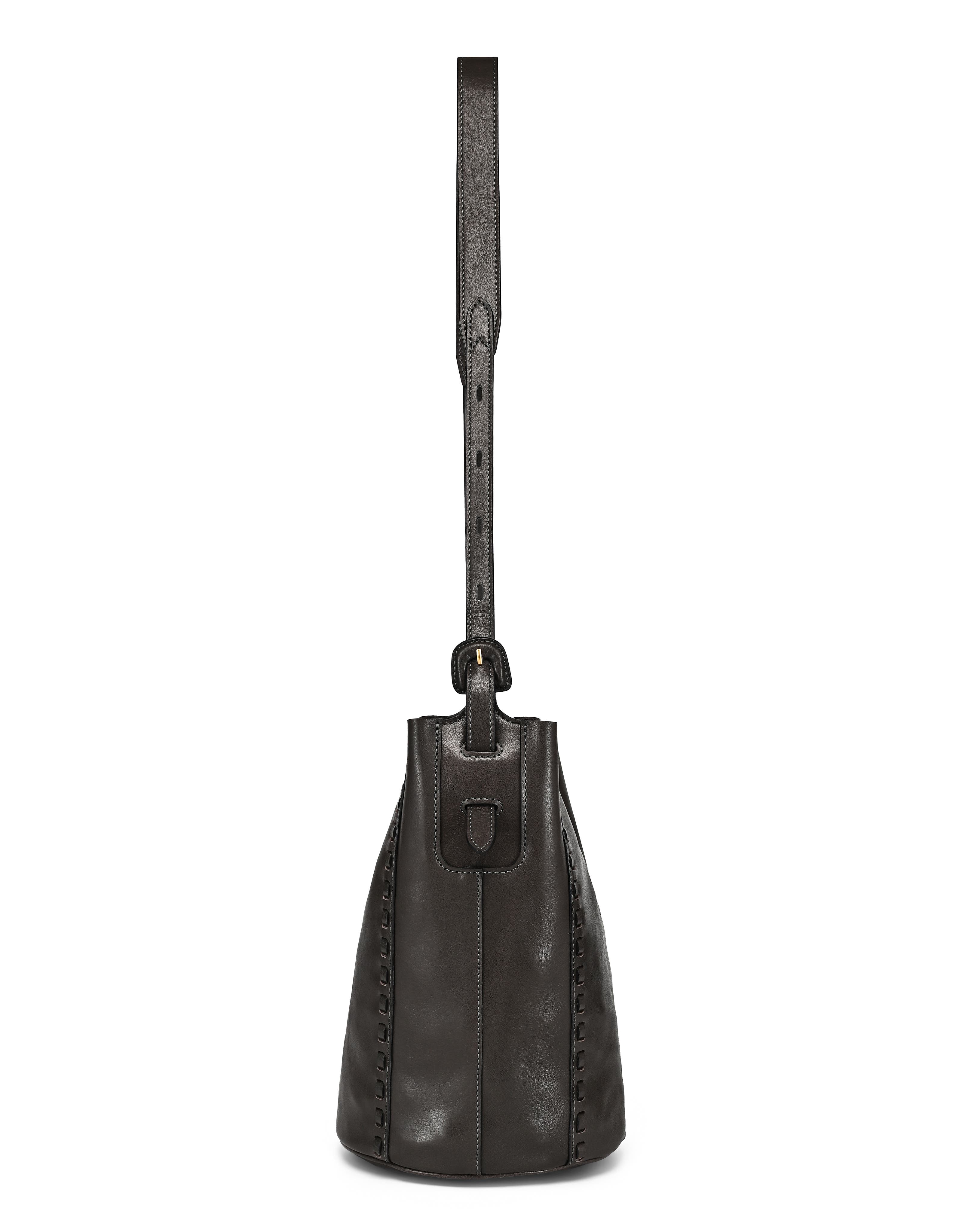 OLD TREND Juniper Genuine Leather Woven Barrel Crossbody Bag, Alternate, color, Slate