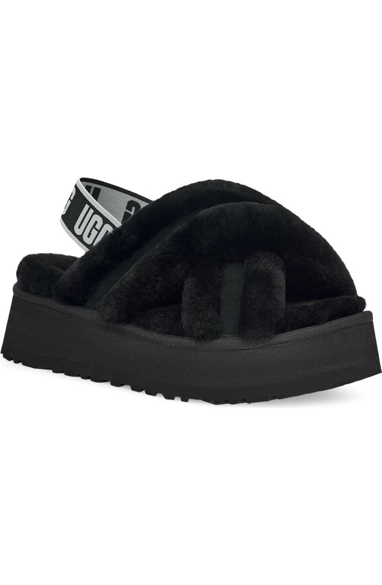 UGG<sup>®</sup> Disco Cross Genuine Shearling Slide, Main, color,