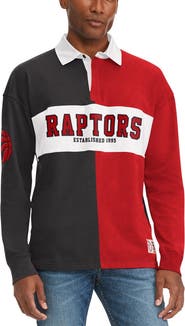 TOMMY JEANS Men's Tommy Jeans Black/Red Toronto Raptors Ronnie Rugby Long Sleeve T-Shirt