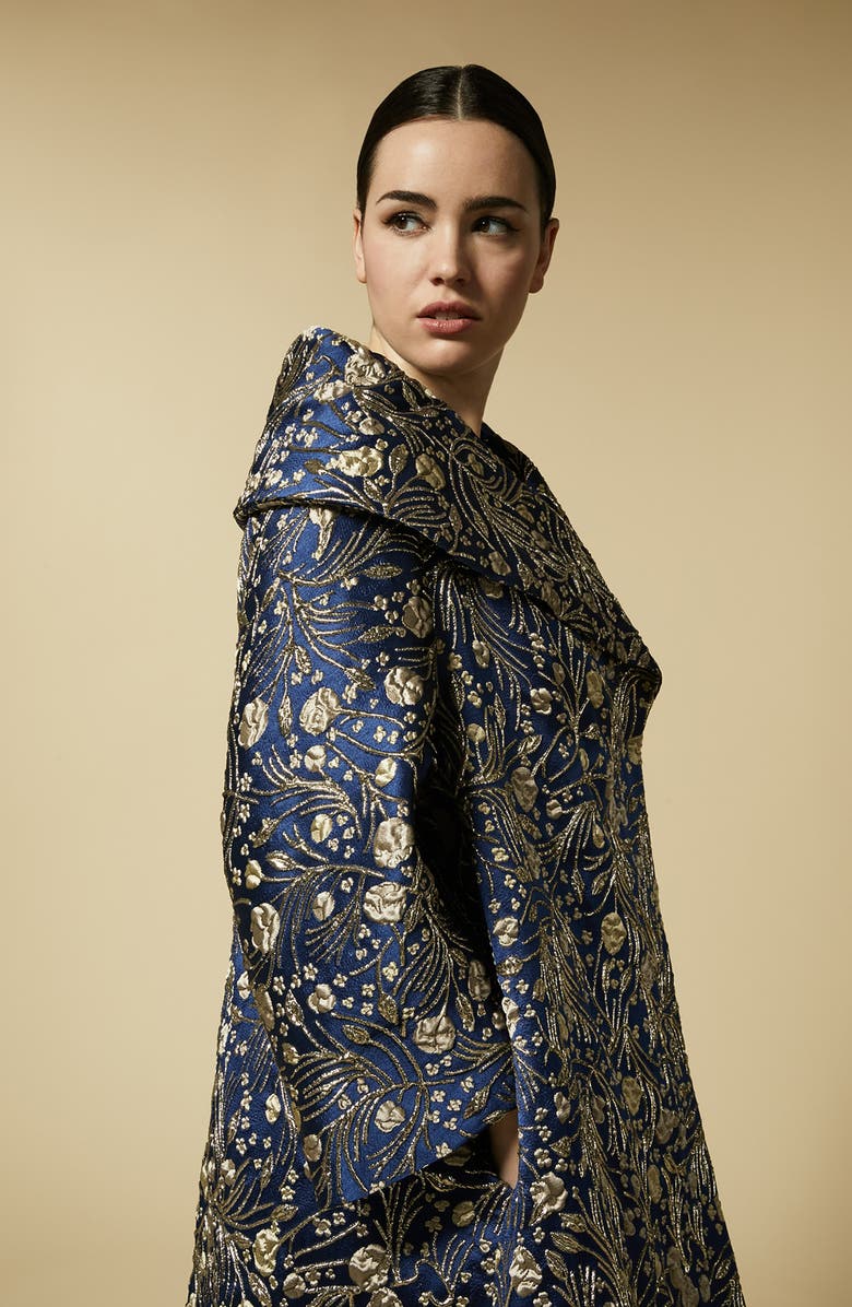 Marina Rinaldi Topazio Jacquard Duster Coat, Alternate, color, 