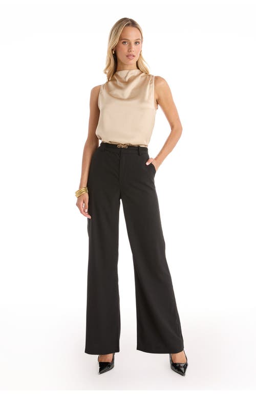The Noli Shop Martina Belted Trouser In Black
