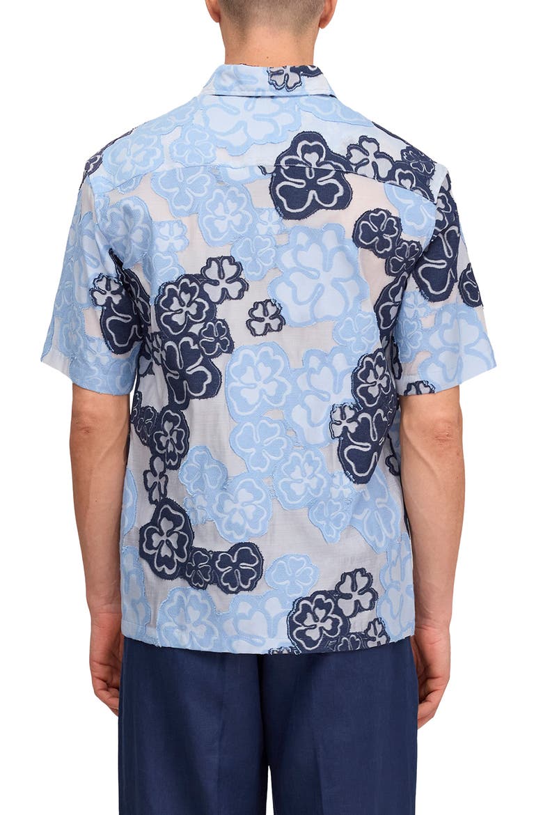 Freddy Floral Short Sleeve Button-Up Shirt, Alternate, color, BLUE MULTI