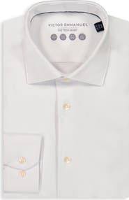 Victor Emmanuel Modern Fit Solid White Tech Stretch Dress Shirt