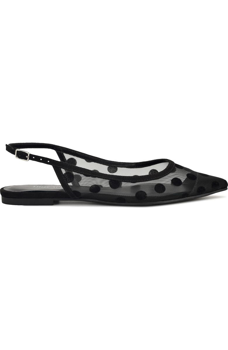 Nine West Brin Mesh Slingback Flat, Alternate, color, Black Dots Mesh