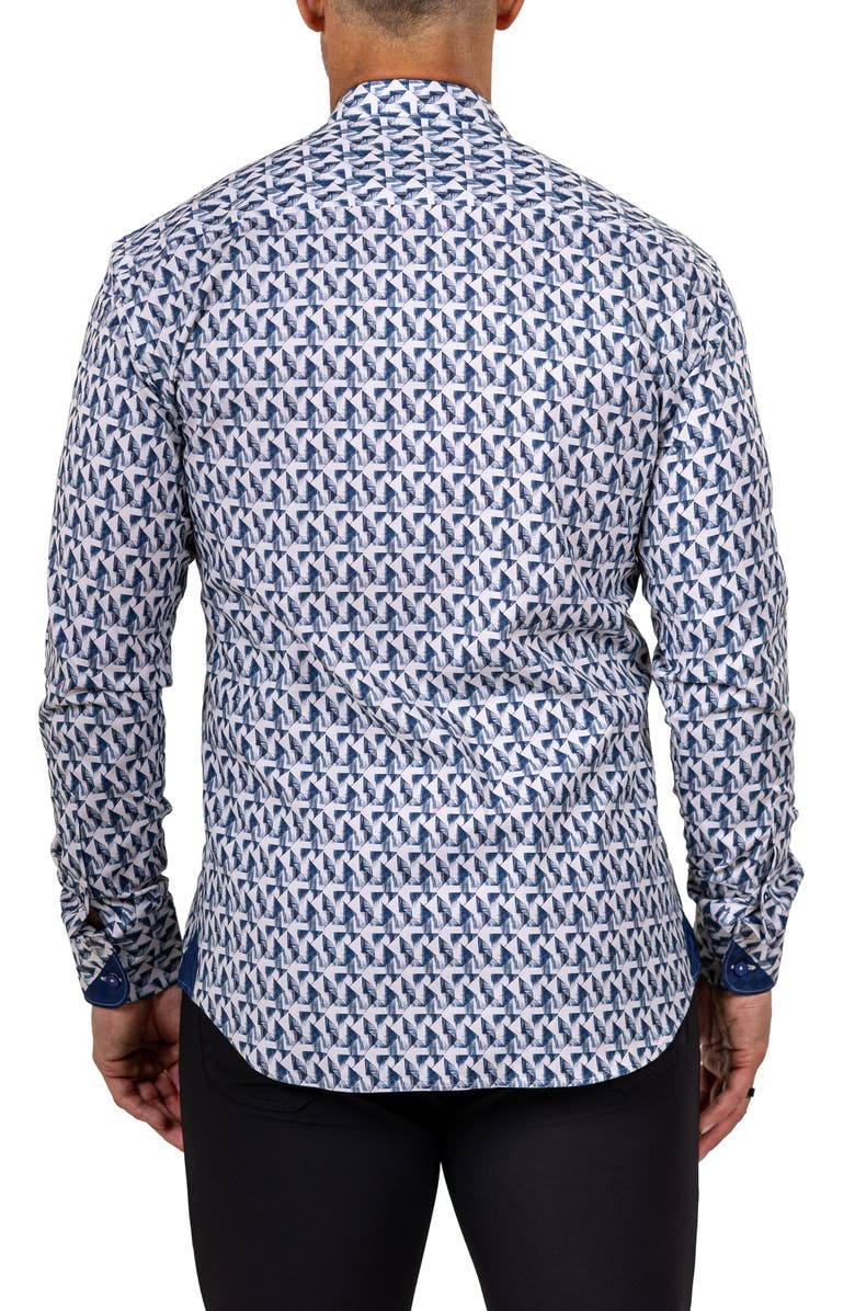 Maceoo Eins Marthy Contemporary Fit Button-Up Shirt, Alternate, color, White/Blue