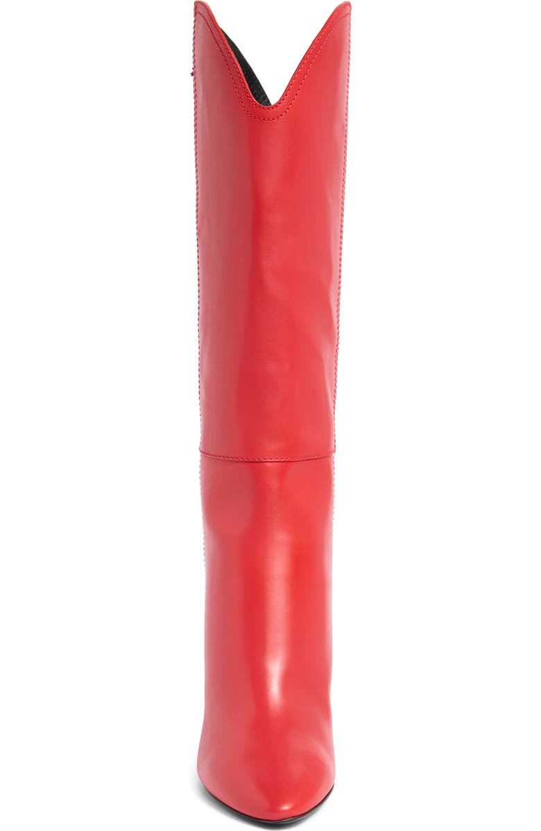 Longchamp Metallic Heel Western Boot, Alternate, color, Red Kiss